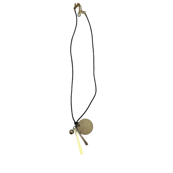 J Crew Geometric Sphere Spikes Gold Cord Necklace - Picture 4 of 5
